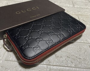 良品//正規品//鑑定済みGUCCIシマGGラウンドファスナー