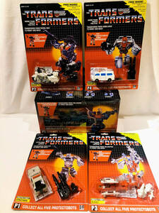 新送無! プロテクトボット 5機セット/PROTECTOBOTS DEFENSOR/合体ガーディアン/ファーストエイド/トランスフォーマーＧ1海外版●到着6週間