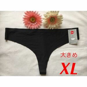 即購入OK☆シームレスシンプルTバック☆黒☆XL