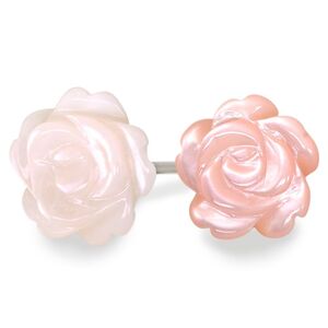 プラチナ ピアス バラ 薔薇 レディース 片耳ピアス 白蝶貝