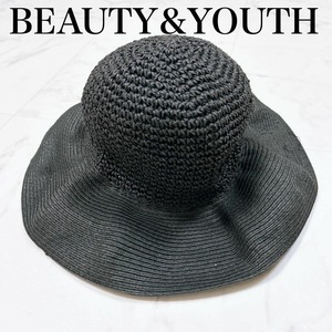 ● BEAUTY&YOUTH ビューティアンドユース ユナイテッドアローズ ペーパーハット ブラック 黒 レディース