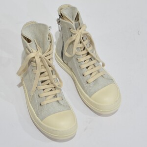 Rick Owens DRKSHDW ダークシャドウ ラモーンズ ハイカット サイドジップ レースアップ スニーカー 36 Y-327339