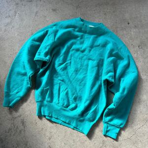 FRUIT OF THE LOOM SUPER cotton スウェット トレーナー 90s 00s vintage old 古着 アメリカ 仕入れ 無地 シンプル グリーン スケーター