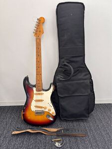 USED メーカー不明 エレキギター ストラトタイプ★型番不明/ケース付き/サンバースト ※現状品/OM418