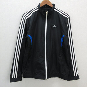 y■アディダス/ADIDAS トレーニングジャケット/ウィンドブレーカー■黒【メンズM】MENS/125【中古】