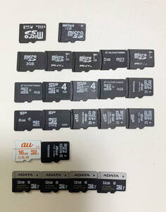 【microSDカード23枚セット】容量は画像を参照【中古／ジャンク扱い】