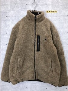 KANGOL カンゴール メンズ フリース ポリエステル リバーシブル ジャケット M ベージュ焦げ茶