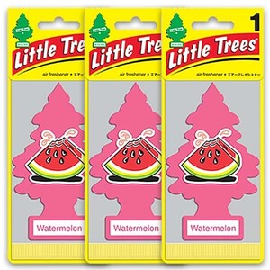 31. 【Watermelon (ウォーターメロン)】Little Trees 3個set / エアフレ 芳香剤 エアフレッシュナー 吊り下げ リトルツリー アメリカン雑貨