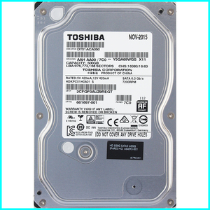 TOSHIBA DT01ACA050 HP P/N 661697-001 3.5インチ SATA600 500GB 371回 21199時間