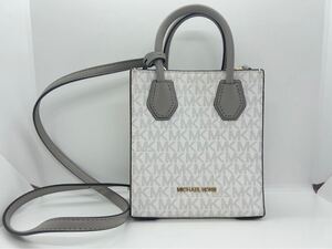 MICHAEL KORS マイケルコース 2way ハンドバッグ ショルダーバッグ ミニバック ホワイト グレー 横約15cm 縦約17cm 幅約6cm