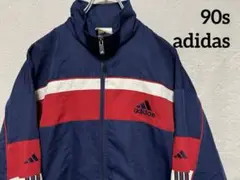 90s adidas ナイロンジャケット 良デザイン トリコカラー Lサイズ