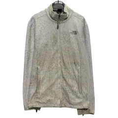 THE NORTH FACE フリースジャケット L 程 ホワイト ノースフェイス ジップアップ ロゴ アウトドア 古着卸 アメリカ仕入 a611-8385