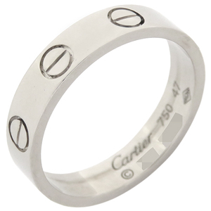 カルティエ リング 指輪 ミニラブリング K18WG シルバー #47(JP7) LOVE Ring 750 18K WG 18金 7号 B4085147 中古