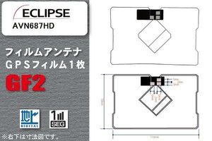 地デジ イクリプス ECLIPSE 用 GPS一体型フィルムアンテナ AVN687HD 対応 ワンセグ フルセグ 高感度 受信 高感度 受信