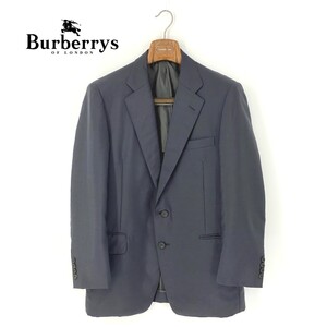 A6839/ビンテージ 90s 極美品 春夏 背抜き BURBERRY バーバリー ウール モヘア テーラード シングル2Bジャケット 170 M程 紺/メンズ