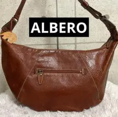 ALBERO アルベロ　ハーフムーン　ショルダーバッグ　レザー　ブラウン