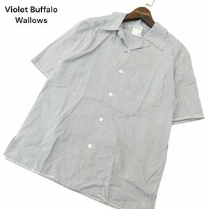 Violet Buffalo Wallows ドレステリア 春夏 ストライプ★ 半袖 オープンカラー ワーク シャツ Sz.M　メンズ 日本製　A4T07638_6#A