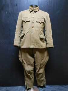 旧日本軍 陸軍将校 九八式軍衣 上下 軍服 乗馬ズボン 略刀帯ベルトループ Japanese Army Officer Type 98 Military Uniform