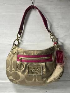 ハンドバッグ(2WAY) COACH/コーチ シグネチャー F1049-15317 ●96Y● 鞄 現状品 長期保管品 ファッション ブランド品 レディース