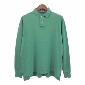 Polo by Ralph Lauren ポロ ラルフローレン 長袖 ポロシャツ ワンポイントロゴ グリーン (メンズ L) Q2282