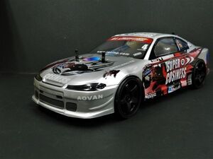 ☆Li-ionバッテリー☆ 2.4GHz 1/10 ドリフトラジコンカー Ｓ15 シルビア タイプ 銀赤【ターボ機能付き・塗装済み完成品・フルセット】