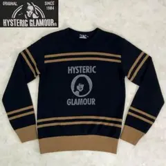 HYSTERIC GLAMOUR　クルーネック ニット　ブラック／ブラウン系