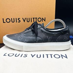 1円 【美品】 LOUIS VUITTON ルイヴィトン トロカデロライン モノグラム メンズ ローカット スニーカー シューズ 靴 ブラック 25cm位