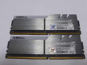 メモリ デスクトップパソコン用 G.SKILL TRIDENT Z RGB DDR4-3200 PC4-25600 16GBx2枚 合計32GB F4-3200C16D-32GTZR 起動確認済みです