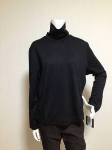 M1558／WOOL FACTORY ハイネックウール100%カットソー／4L／ブラック