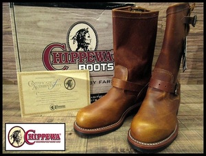 送無 希少 黒タグ 新品保管品 デッド CHIPPEWA チペワ 91066 スチールトゥ 11インチ スプリットレザー エンジニア ワーク ブーツ タン 25.5