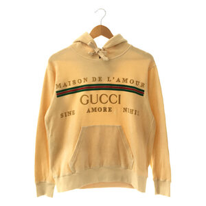 【美品】 GUCCI / グッチ | ロゴ エンブロイダリー プルオーバー パーカー | XXS | クリーム | レディース