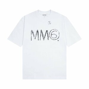 MM6 MAISON MARGIELA Tシャツ 半袖 ロゴ メゾンマルジェラ 半袖Tシャツ カットソー ホワイト Lサイズ