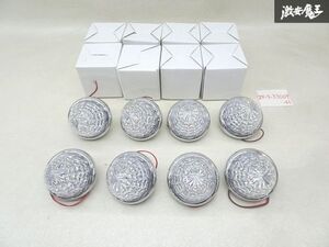 社外 トラック用 サイドマーカー マーカー ランプ 16連 LED 24V クリア プラスチック 標識 高さ 約8cm 丸型 直径 約9cm 8個 汎用 棚J-6