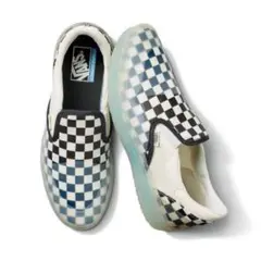 レア vans 防水ラバーコーティング チェッカーフラッグ スリッポンスニーカー