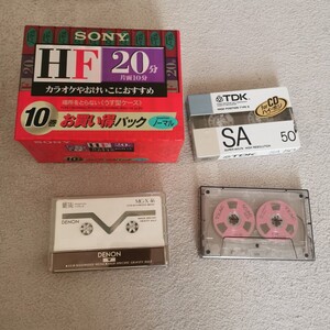 カセットテープ 13本 SONY ソニー HF 20分 10C-20HFA TDK SA 50分 SA-50G DENON MG-X 46分 TEAC SOUND 46X ピンク 