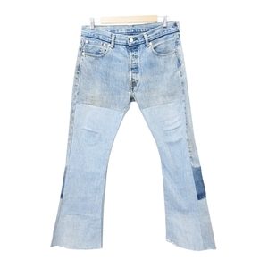 レディメイド　READYMADE 美品 24ss DENIM FLARE フレア デニム ダメージ加工 カットオフ ボタンフライ ジーンズ 日本製 W33 L31 インディ