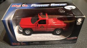 激レア・DODGE RAM 1/46 MAISTO 世界の名車コレクション マイスト　プレゼントに！SEARCH & RESCUE レッド