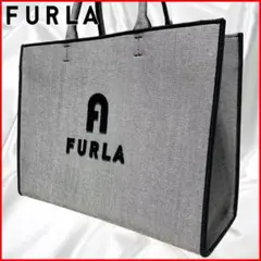 【FURLA】未使用フルラ オポチュニティ トート デニム レザー グレー