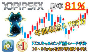 10pipsを狩り続ける!【10pipsFX】 FX トレード手法 MT4 年間利益780万円 スキャルピング デイトレード シグナルツール サインツール 必勝法