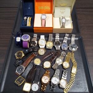 腕時計まとめて SEIKO CITIZEN CASIO ORIENT FOSSIL Paul Smith MCM 4℃ MICHAEL CORS Guy Laroche FolliFollieなど合計26個ジャンク