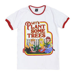 リンガーTシャツ トリム アメカジ レトロプリント 大麻 ストリート系 デザインTシャツ おもしろTシャツ メンズ 半袖★tsr0858-red-l