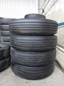 225/80R17.5　123/122L　ブリヂストン　R225　中古夏タイヤ４本　送料無料　（060725）