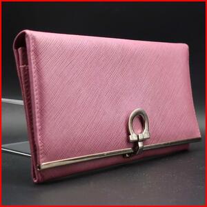 正規品 フェラガモ Ferragamo 長財布 Long Wallet ガンチーニ Gancini 大容量 Large capacity 美品 Authentic Mint 