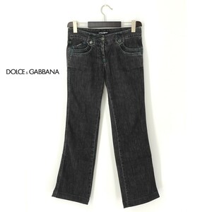 A7306/極美品 春夏 DOLCE&GABBANA ドルチェ＆ガッバーナ ストレート スリム ジーンズ デニムパンツ 40 S程 灰色/イタリア製 レディース