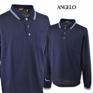 30%OFF【アンジェロ】メンズ 長袖ポロシャツ LL(50) 紺 31-1801-04-49 ANGELO カジュアル ゴルフ おしゃれ かっこいい 高級素材 @