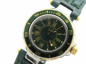 1円◆稼働◆ ダンヒル グリーン クオーツ レディース 腕時計 O88803
