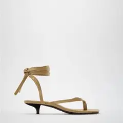 ZARA LEATHER SANDAL KITTEN HEEL 23.5cm