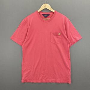 Ce21 BROOKS BROTHERS ブルックスブラザーズ 半袖 カットソー ポケットTシャツ クルーネック Mサイズ コットン100 ピンク系 メンズ 紳士服