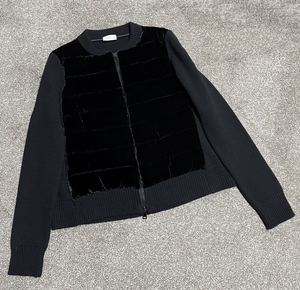 国内正規品 MONCLER MAGLIONE TRICOT CARDIGAN モンクレール マグリオン カーディガン ベロア カシミヤ 絹 ウール ニット ダウンジャケット