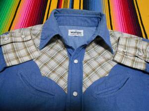 １９７０年代製 WRANGLER ラングラー ビンテージ ウェスタンシャツ VINTAGE WESTERNER SHIRTS COWBOY IRON HORSE HOTROD BIKER CHOPPER